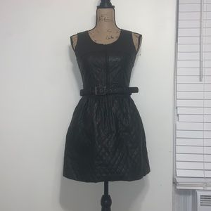 Akira Black Mini Dress (leather look). SIZE S